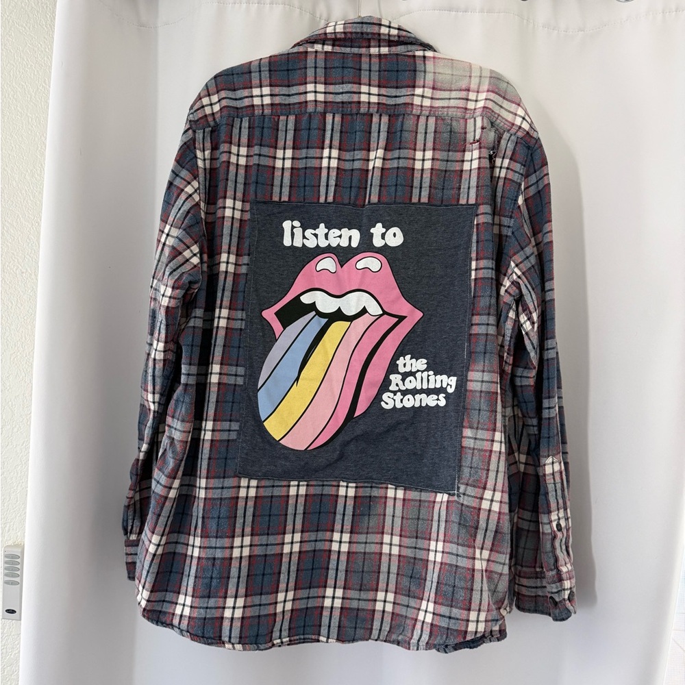 Rolling Stones Distressed Flannel